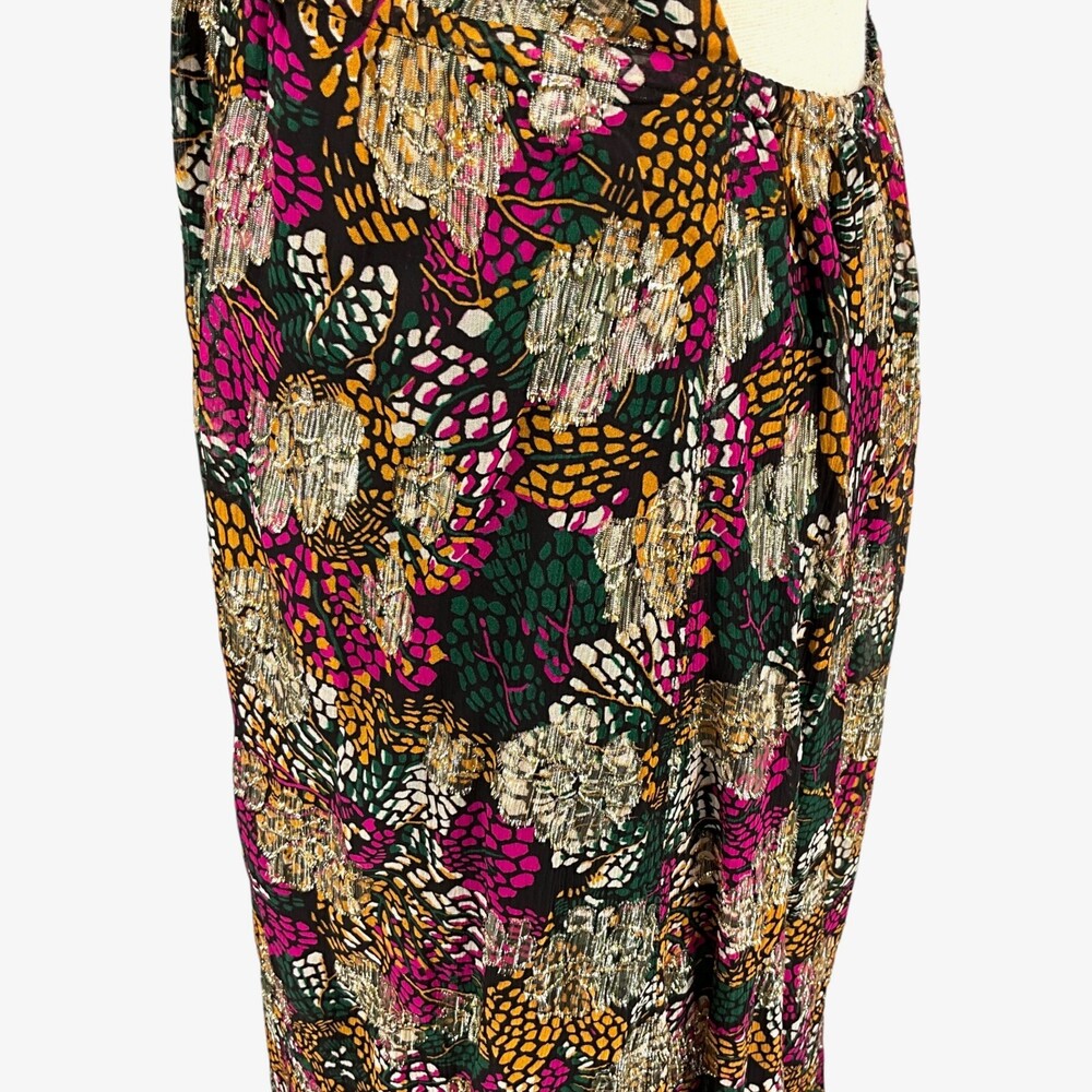 Ba&Sh Leo Woven Emerald Maxi Dress Size 3 / L Halter Metallic Open Back Prom - Picture 5 of 15